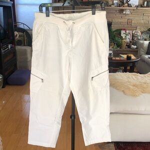 Women’s  White 100% Cotton Cargo Pants